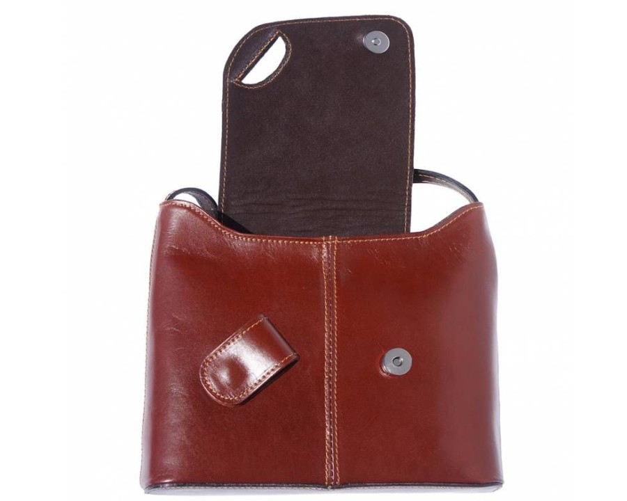 Borse In Pelle Florence Leather | Borsa A Tracolla In Pelle Verniciata Con Pattina A Chiusura Magnetica