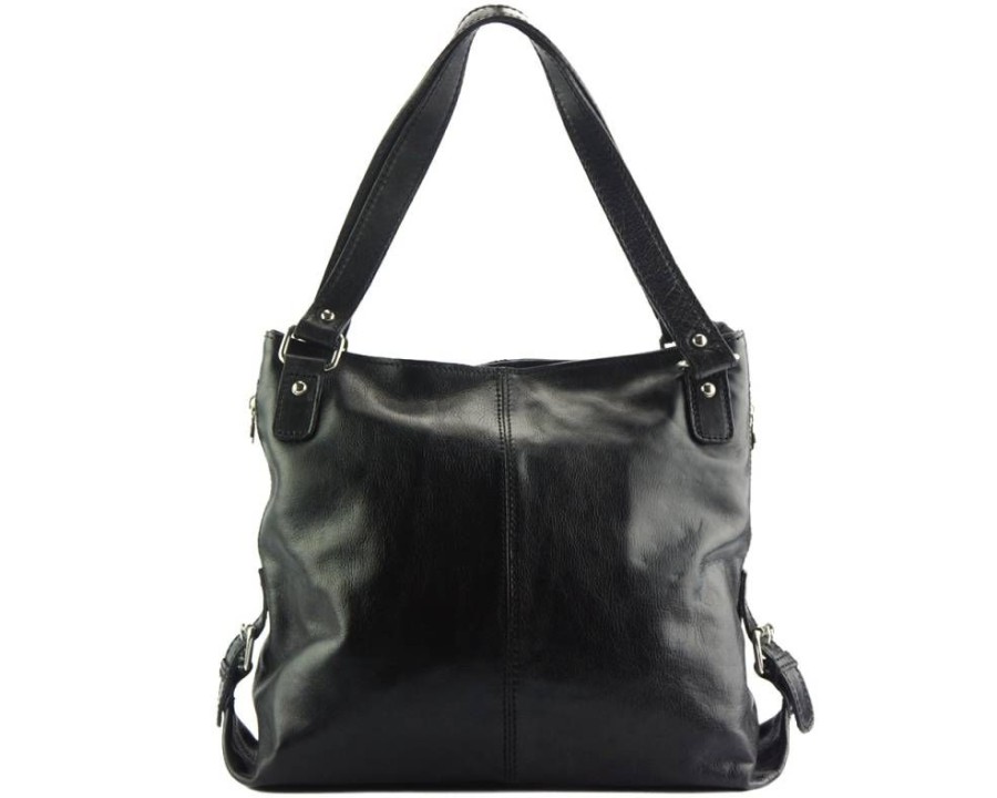 Borse In Pelle Florence Leather | Borsa Shopping Con Doppio Manico In Pelle Lucida E Conciata Al Vegetale