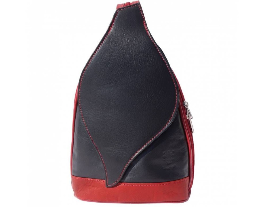 Borse In Pelle Florence Leather | Foglia Gm Nero/Rosso