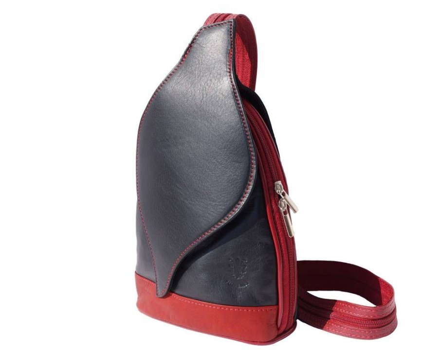 Borse In Pelle Florence Leather | Foglia Gm Nero/Rosso