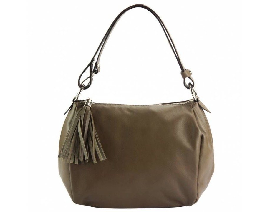 Borse In Pelle Florence Leather | Borsa A Spalla - Stock Tortora Scuro