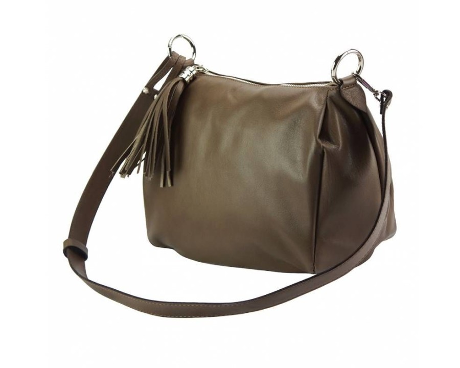 Borse In Pelle Florence Leather | Borsa A Spalla - Stock Tortora Scuro