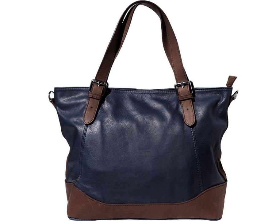 Borse In Pelle Florence Leather | Milena Blu Scuro/Marrone