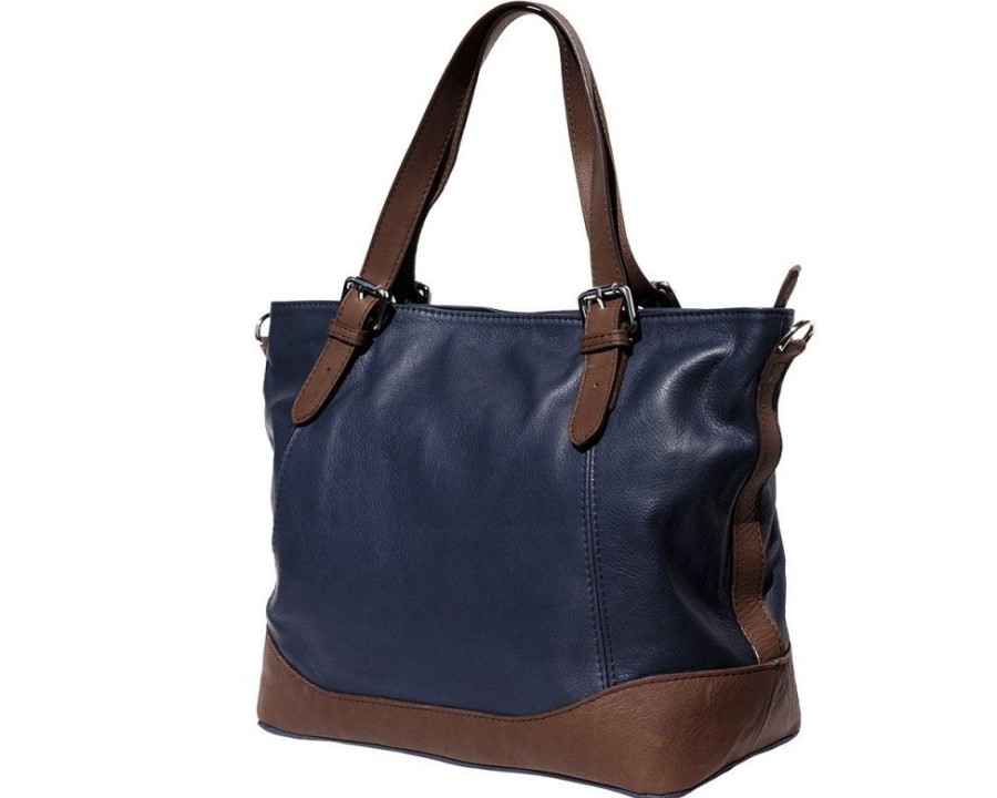 Borse In Pelle Florence Leather | Milena Blu Scuro/Marrone