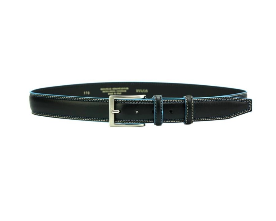 Cinture Florence Leather | Cintura Uomo Blue Square Cintura Liguri 30 Mm