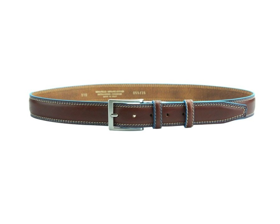 Cinture Florence Leather | Cintura Uomo Blue Square Cintura Liguri 30 Mm