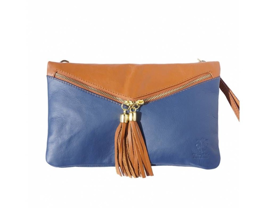 Borse In Pelle Florence Leather | Rufina Blu Scuro/Cuoio