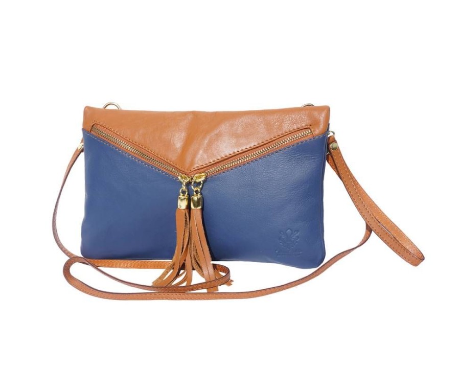 Borse In Pelle Florence Leather | Rufina Blu Scuro/Cuoio