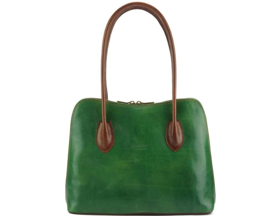 Borse In Pelle Florence Leather | Claudia V Verde Scuro/Marrone