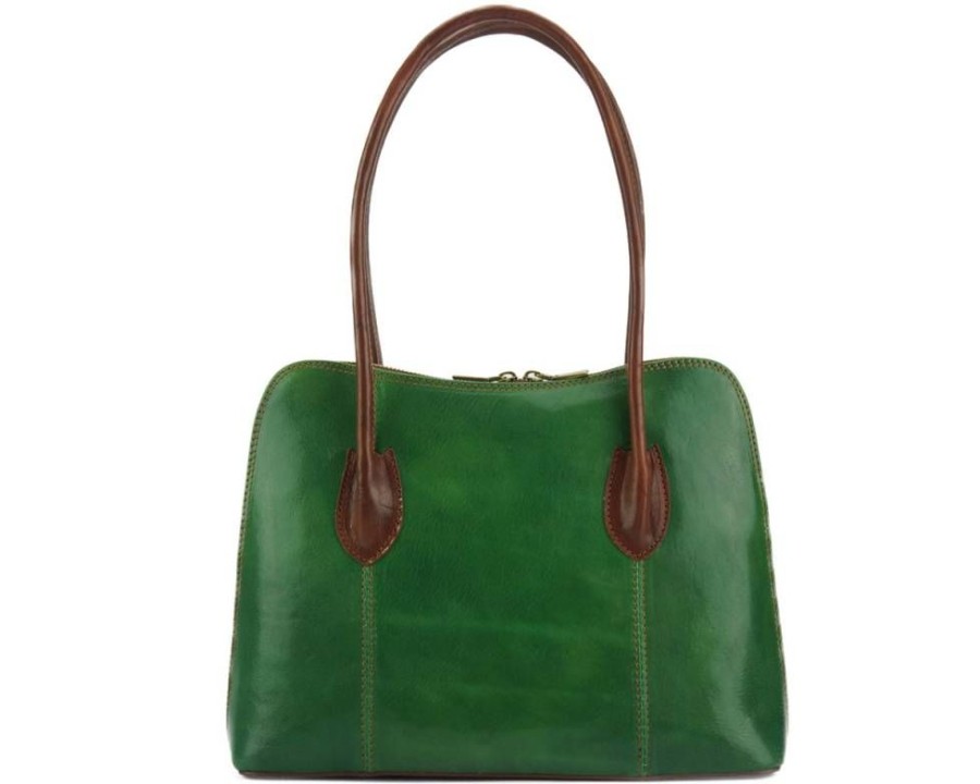 Borse In Pelle Florence Leather | Claudia V Verde Scuro/Marrone